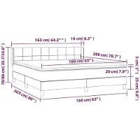 vidaXL Boxspring met matras fluweel donkergroen 160x200 cm
