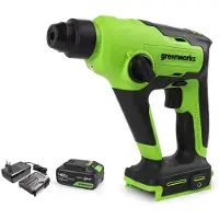 Greenworks Accuboormachine 24V - 400 Nm Max - Boormachine - Borstelmotor - 2 snelheden - Incl. 1 Accu's en 1 Snellader