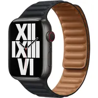 Apple Watch 38/40/41 mm Leather Link Horlogeband Middernacht - Medium/Large