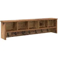 vidaXL Wandgemonteerde kapstok Muurmontage Oudhout 100 x 16 x 26 cm