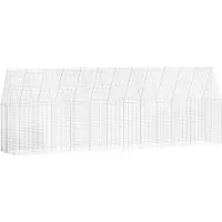 vidaXL Kippenhok 2 st zilver 600 x 100 x 210 cm Gegalvaniseerd staal
