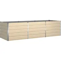 vidaXL Plantenbak Ivoor 290 x 100 x 75 cm Gegalvaniseerd staal