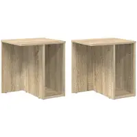vidaXL Bijzettafel 2 st Sonoma Eik 37 x 32 x 40 cm Bewerkt hout