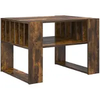 vidaXL Salontafel Rook Eiken 66 x 49,5 x 45 cm Bewerkt hout