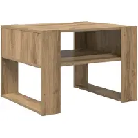 vidaXL Salontafel Artisan Eiken 66 x 53 x 45 cm Bewerkt hout
