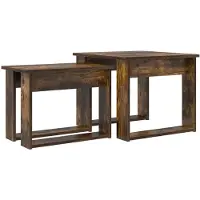 vidaXL Koffietafel Set 2 st Rook Eiken 50 x 52 x 42 cm Bewerkt hout