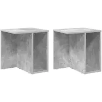 vidaXL Bijzettafel 2 st Beton Grijs 37 x 32 x 40 cm Bewerkt hout