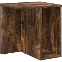 vidaXL Bijzettafel Rook Eiken 37 x 32 x 40 cm Bewerkt hout