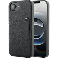 Selencia Riva Backcover met Pashouder voor de Apple iPhone 17e / 16e - Zwart