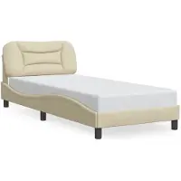 vidaXL Bedframe zonder matras "Hvar" 80x200 cm stof crèmekleurig