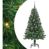 vidaXL Kunstkerstboom Groen 150 cm PVC en Staal en Kunststof