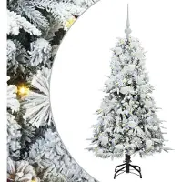 vidaXL Kunstmatige Hinged Kerstboom met 150 LED Wit 120 cm PE en PVC