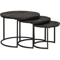 vidaXL Nesting Koffietafels 3 st Zwart 54 x 54 x 40 cm