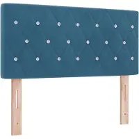 vidaXL LED Hoofdbord met hoofdeinde Donkerblauw 90 cm Fluweel
