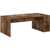 vidaXL Salontafel Rook Eiken 101,5 x 50 x 37 cm Bewerkt hout