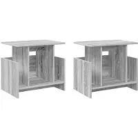 vidaXL TV Stand 2 st Grijs Sonoma Bewerkt hout