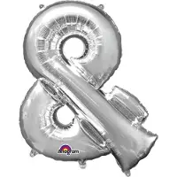Amscan - Enorme zilverkleurige + ballon - Decoratie > Ballonnen