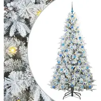 vidaXL Kunstmatige Hinged Kerstboom met 300 LED Wit 210 cm PE en PVC