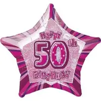 Generik Ster ballon cijfer 50 in het roze - Feestdecoratievoorwerp