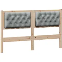vidaXL Hoofdbord Anders Bruin en lichtgrijs 140 cm Massief grenenhout