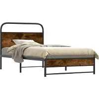 vidaXL Bedframe zonder matras bewerkt hout gerookt eiken 90x190 cm