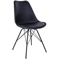 House Nordic Eetkamerstoel Zwart Kunststof - Zitdiepte 42cm - 55x48x86cm - - Set van 2