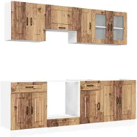 vidaXL 8-delige Keukenkastenset Kalmar bewerkt hout oud houtkleurig