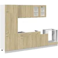 vidaXL 8-delige Keukenkastenset Lyon bewerkt hout sonoma eikenkleurig
