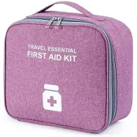 Azalia EHBO Tas Leeg – Waterdichte Verbanddoos / Toilettas – EHBO Koffer Voor Thuis, Auto of Reizen – Compact & Draagbaar – 25 x 22 x 12 cm(paars)