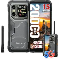 Blackview XPLORE 1 Walkie Talkie - Robuuste Smartphone - 5G - 48GB RAM - 512GB ROM - 6.78 inch - Robuuste Telefoon - Nachtzicht - Android 15 - NFC - GPS - Zwart