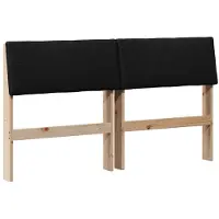 vidaXL Gestoffeerd hoofdbord Zwart 135 cm Massief grenenhout