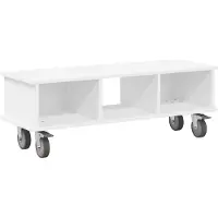 vidaXL TV Stand 100 x 35 x 35 cm Wit Bewerkt hout