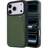 Selencia Riva Backcover met Pashouder voor de Apple iPhone 17 Pro Max - Sage Green