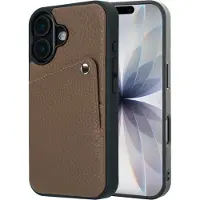 Selencia Riva Backcover met Pashouder voor de Apple iPhone 17 - Mocha Brown