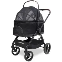 Wonderfold P3 Hondenbuggy - Met Opbergmand - Inklapbaar - Zwart (Draagvermogen tot 22kg)