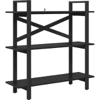 vidaXL Boekenplank 3-laags 100 x 33.5 x 64 cm Bewerkt hout Zwart Eiken