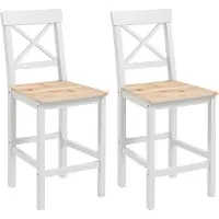 HOMCOM barkruk - Grenenhout - 41x46x97,5cm - Natuurlijk hout