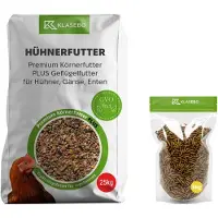 Boni-Shop® Biologische Kuikenvoer Starter Set met 25kg Niet-GMO Kippenvoer & 5kg Gedroogde Insectenlarven voor Hoogwaardige Proteïne, Calcium en Sterke Eierschalen