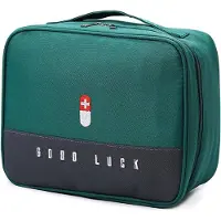 Azalia EHBO Tas Leeg – Waterdichte Verbanddoos / Toilettas – EHBO Koffer Voor Thuis, Auto of Reizen – Compact & Draagbaar – 25 x 22 x 13 cm(Groen)