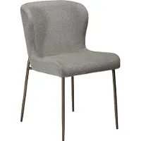 Ebuy24 Glam Dan-Form eetkamerstoel bouclé lichtbruin.