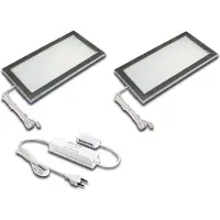 Hera LED meubelverlichting Sky 2-delige set 3.000K roestvrij staal Sky, dimbaar, alu / grijs / zink, Keuken, Kunststof, Modern, kastverlichting