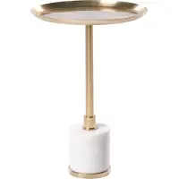 Beliani CAMELO - Bijzettafel - Wit/Goud - Metaal