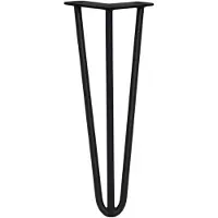 Monster 4 x 35,5cm Hairpin retro pootjes tafelpoten pinpoten - 3 staven - 12mm - zwart
