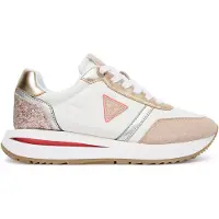 GUESS Sneakers laag 'Eagar' bruin / goud / zilver / wit