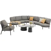 AVH-Collectie Serenno organische loungeset 6 delig antraciet aluminium