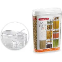 PlasticForte Voorraadbus met strooi deksel - 4x stuks - 1,5 liter - kunststof