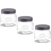Zeller voorraadpot Old Fashioned - 5x - bewaarpot - 420 ml - 10 x 9 cm - transparant - glas