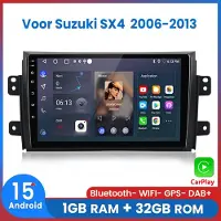 AWESAFE Autoradio - Geschikt Voor Suzuki SX4 2006 t/m 2013 - Apple Carplay & Android Auto - 1GB+32GB - GPS Navigatie RDS - Bluetooth & Wifi - 2006 2007 2008 2009 2010 2011 2012 2013