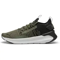 Puma SOFTRIDE Symmetry Fuzion hardloopschoenen unisex voor Heren, Groen/Zwart/Grijs, Maat 42,5