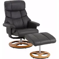 Notio Living Toulon-Relaxfauteuil & Hocker - Antraciet